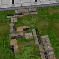 Natural Stone Slab Pathway Winding Through Lush Green Grass In Garden Area