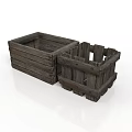 Rustic Wooden Crates With Rectangular Shape And Open Design For Storage Use