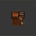 Medical Equipment Stored In Open Wooden Case With Multiple Compartments And Various Supplies