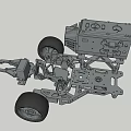 Mobile mechanical arm manipulator 3d model