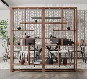 New Chinese Style Storage Rack 3d model