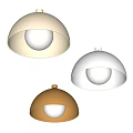 Three Color Beige White Brown Wall Lamps With Hemispherical Shade And Bulbs For Home Decor