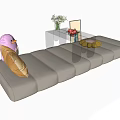 Modern Living Room Interior With Gray Sofa Transparent Table And Decorative Pillows