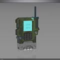 Green Industrial Communication Device With Antenna Keypad And System Locked 3d model