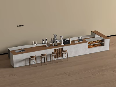 Modern Cafe Bar Table 3d model