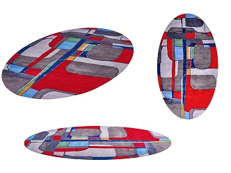 Oval Carpet Modern Carpet 3d model