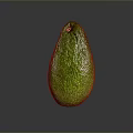 Fresh Green Ripe Avocado With Smooth Skin On Shiny Surface Against Gray Background