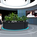 ZTE Panoramic Mechanical Arm Display Robot Arm Booth ZTE Mobile Phone Round Display Stand Technology Display Stand 3d model