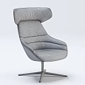 Modern Brown Leather Leisure Chair With Comfortable Backrest Armrests And Metal Base