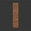 Architectural Layered Stone Pillar And Wooden Door Frame With Textured Details