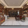 Elegant Tobacco and Alcohol Store Interior With Shelves Counter and Product Displays