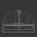 Arched Floor Mirror With Wooden Frame And Stable Stand Base Design