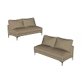 Fabric double sofa 3d model