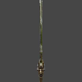 Decorative Sword With Ornate Metallic Carvings And Intricate Details On Hilt And Blade