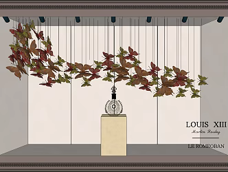 Modern Window Wine Butterfly Chandelier Window 3d model