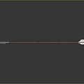 Traditional Arrow Weapon With Wooden Shaft Metal Arrowhead And White Fletching