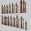 Wooden Balusters With Various Designs For Stair Railings And Decorative Use