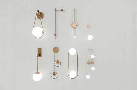 Light Luxury Wall Lamp Wall Lamp Combination 3d model