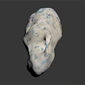 Wood And Stone Decorative Ornament With Blue Glitter Textured Surface Hole Design