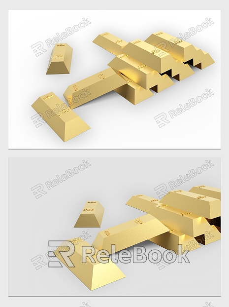 Modern gold brick pure gold brick gold bar model