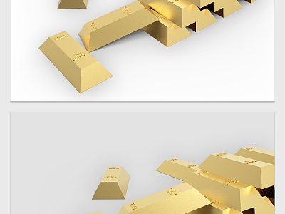 Modern gold brick pure gold brick gold bar model