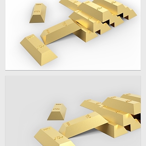 Modern gold brick pure gold brick gold bar 3d model