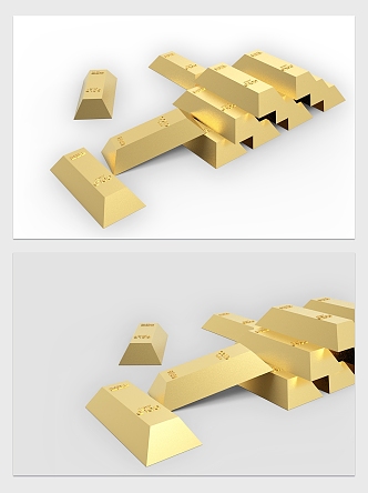 Modern gold brick pure gold brick gold bar 3d model