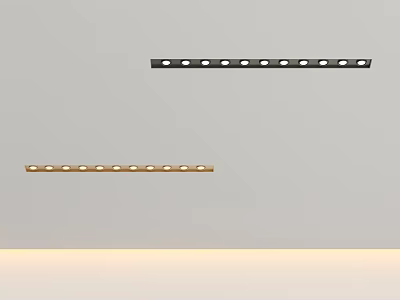 Black and Gold Downlights Spotlights Strip with Multiple LED Bulbs for Indoor Lighting 3d model
