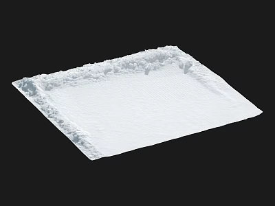 Scenic Snow Covered Square Landscape With Snowdrift Edges And Dark Background 3d model