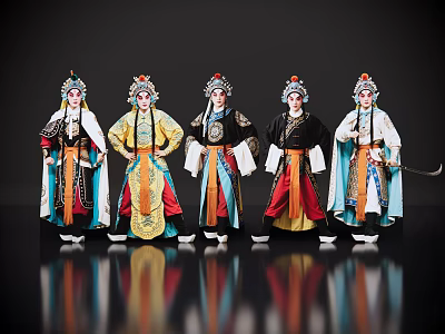 2D Peking Opera Characters Sheng Dan Jing Mo Chou Wu Sheng Drama Characters Local Drama 3d model