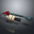 Tactical Weapon With Red Nozzle White Body Flexible Hose And Long Barrel Design