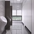 Modern Staff Pantry With Marble Walls Sink Refrigerator Mirror And Modern Design
