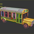 School Bus Old School Bus Small Bus Small Bus Small Van Unmanned Bus School Bus 3d model