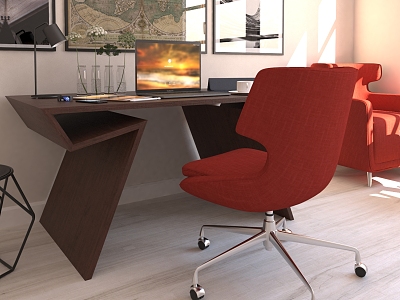 modern office desk and chair model