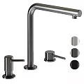 Sleek Stainless Steel Faucet With Tall Spout Dual Handles And Multiple Finish Options