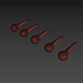 Modern Headphone Speakers in Black Red Blue White Colors Arranged on Gray Background