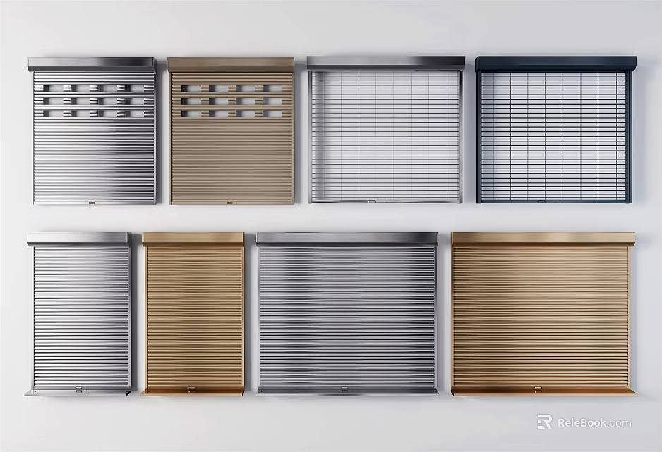 Various Metal Decorative Panels With Different Surface Textures And Colors 3d model