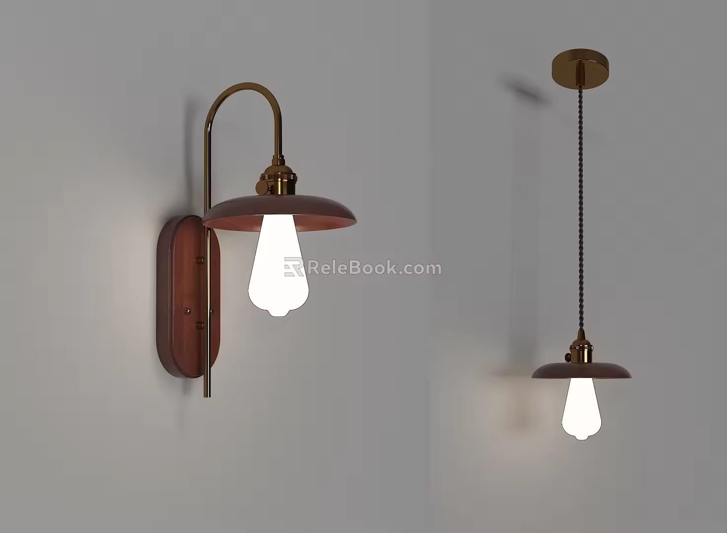 Modern Middle Style Wall Lamp Chandelier Combination 3d model