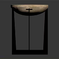 Rustic Round Wooden Stump Side Table Furniture with Black Metal Cross Legs Design