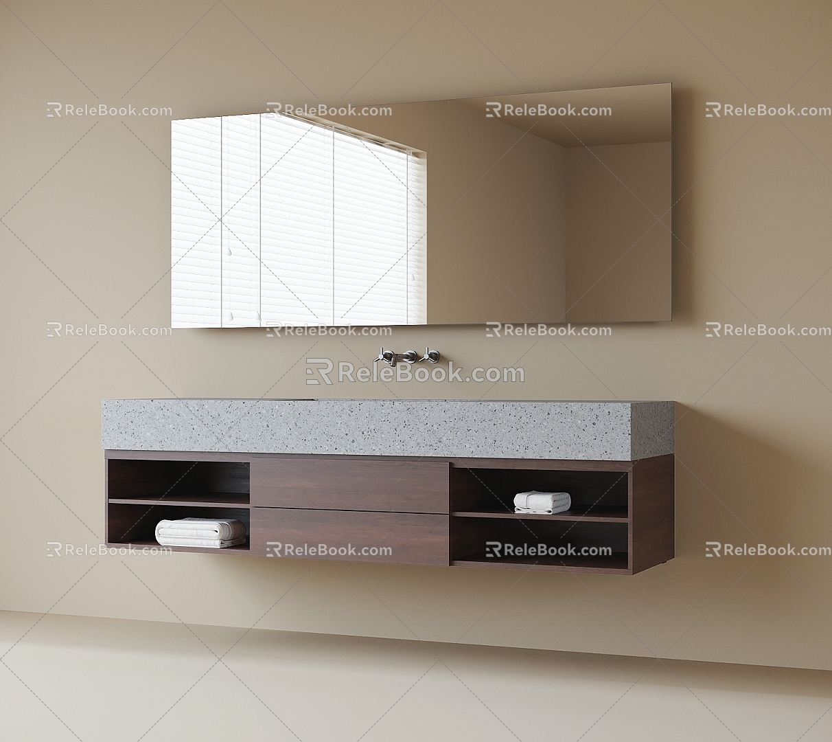 Modern Hanging Bathroom Cabinet Washstand Bathroom Cabinet Bathroom Mirror 3d model