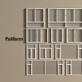 Poliform Modular Wall Mounted Shelving With White Frames And Beige Background