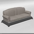 Modern Comfortable Gray Two-seater Sofa With Armrests And Black Base Design 3d model