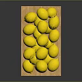 Fresh Ripe Lemons Arranged in Wooden Crate for Display and Sale