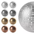 Metal Sphere Components Featuring Perforated Design and Silver Gold Copper Finishes