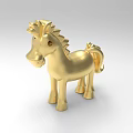 Golden Pony Decorative Ornament Set With Elegant Design For Home Decor