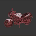 White and Teal Naked Motorcycle with Modern Headlight Exhaust and Mirrors on Gray Reflective Background