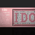 Pink LDO Display Screen With Heart Pattern Made Of Square Tiles