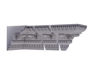 Gypsum Cornice Molding With Intricate Patterns And Architectural Decorative Details 3d model