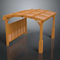 Wooden Pergola With Lattice Roof And Columns For Outdoor Garden Design