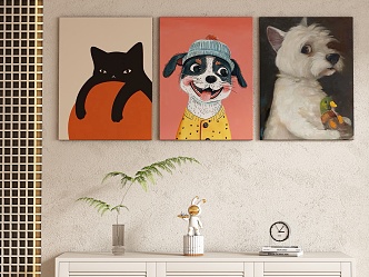 Animal Cartoon Decorative Painting Hanging Painting 3d model